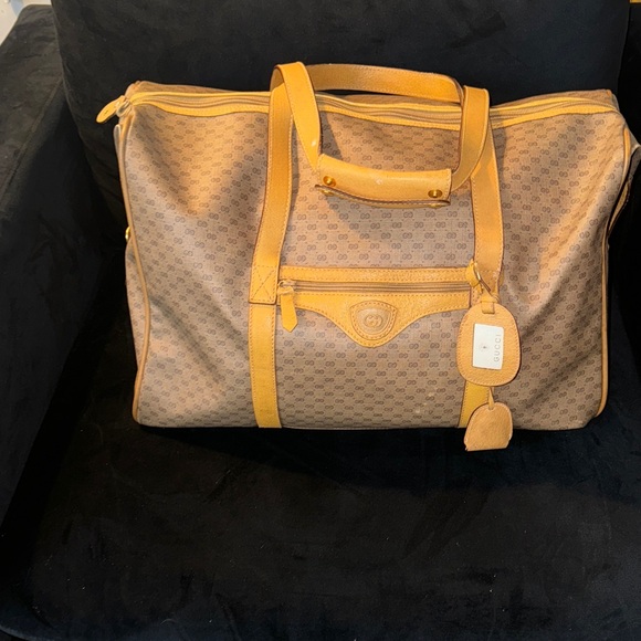 Gucci Brown and Tan Bag with Yellow Details